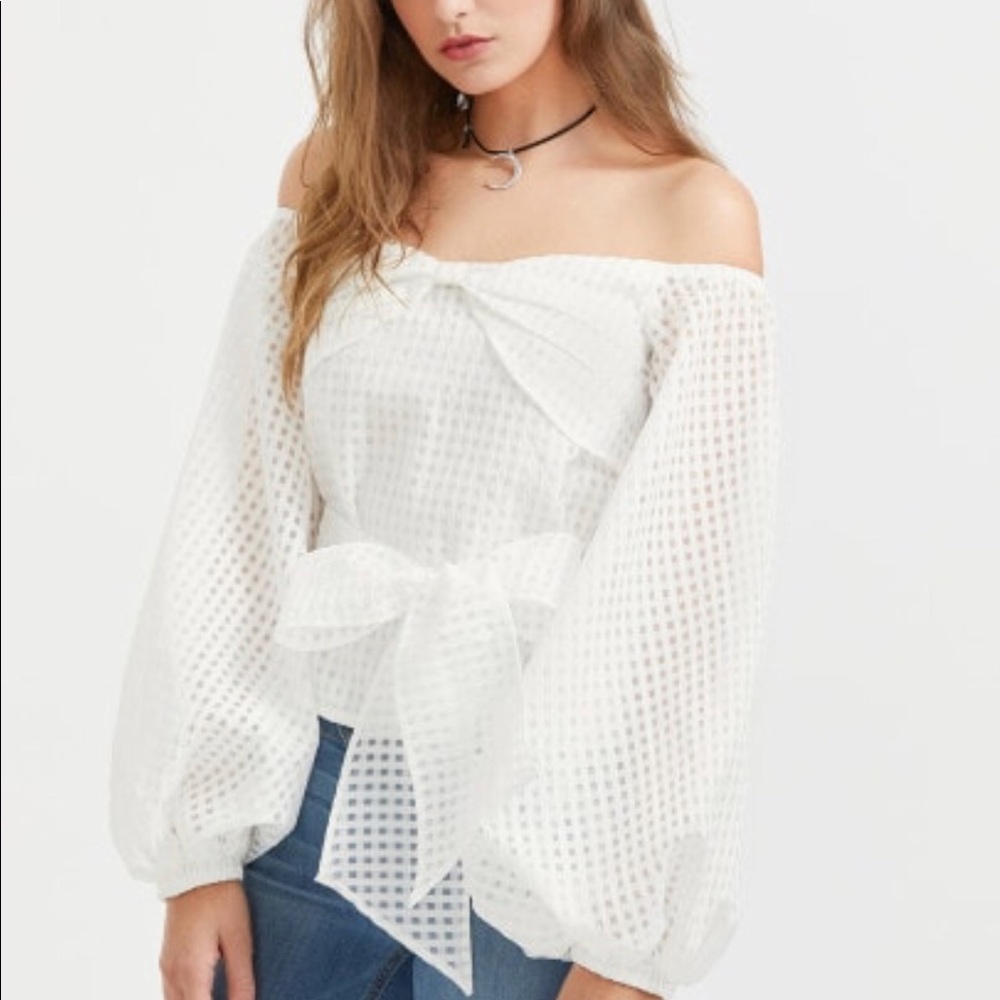 Off The Shoulders White Top